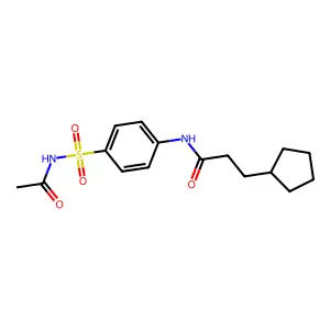 N-{4-[(acetylamino)sulfonyl]phenyl}-3-cyclopentylpropanamide structure