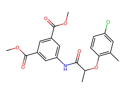 Dimethyl 5-[2-(4-chloro-2-methylphenoxy)propanoylamino]benzene-1,3-dicarboxylate structure