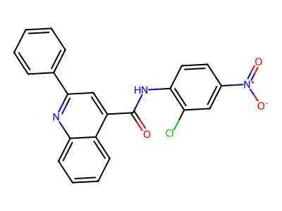 N-(2-chloro-4-nitrophenyl)-2-phenylquinoline-4-carboxamide structure