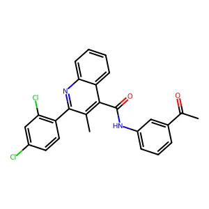 N-(3-acetylphenyl)-2-(2,4-dichlorophenyl)-3-methylquinoline-4-carboxamide structure