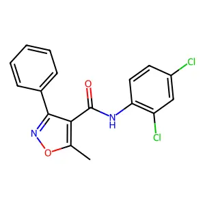N-(2,4-dichlorophenyl)-5-methyl-3-phenyl-1,2-oxazole-4-carboxamide structure