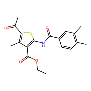 Ethyl 5-acetyl-2-[(3,4-dimethylbenzoyl)amino]-4-methylthiophene-3-carboxylate structure