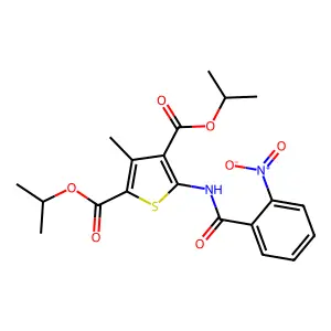 Diisopropyl 5-({2-nitrobenzoyl}amino)-3-methyl-2,4-thiophenedicarboxylate structure
