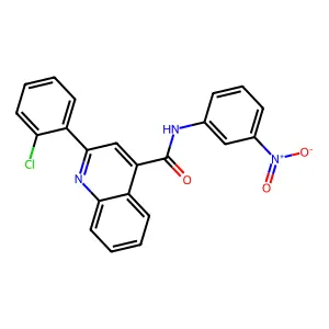2-(2-chlorophenyl)-N-(3-nitrophenyl)quinoline-4-carboxamide structure