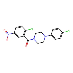 (2-Chloro-5-nitrophenyl)-[4-(4-chlorophenyl)piperazin-1-yl]methanone structure