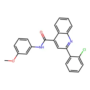 2-(2-chlorophenyl)-N-(3-methoxyphenyl)quinoline-4-carboxamide structure