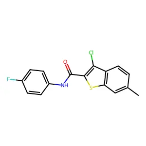 3-chloro-N-(4-fluorophenyl)-6-methyl-1-benzothiophene-2-carboxamide structure