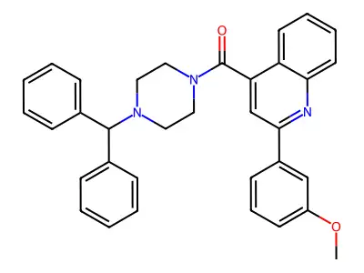 (4-Benzhydrylpiperazin-1-yl)-[2-(3-methoxyphenyl)quinolin-4-yl]methanone structure