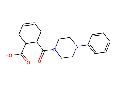 6-(4-Phenylpiperazine-1-carbonyl)cyclohex-3-ene-1-carboxylic acid structure