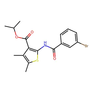 Propan-2-yl 2-[(3-bromobenzoyl)amino]-4,5-dimethylthiophene-3-carboxylate structure