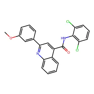 N-(2,6-dichlorophenyl)-2-(3-methoxyphenyl)quinoline-4-carboxamide structure