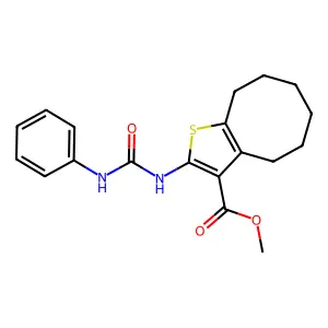 methyl 2-[(anilinocarbonyl)amino]-4,5,6,7,8,9-hexahydrocycloocta[b]thiophene-3-carboxylate structure