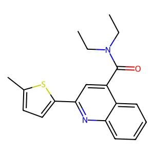 N,N-diethyl-2-(5-methylthiophen-2-yl)quinoline-4-carboxamide structure