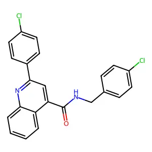 2-(4-chlorophenyl)-N-[(4-chlorophenyl)methyl]quinoline-4-carboxamide structure