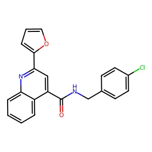 N-[(4-chlorophenyl)methyl]-2-(furan-2-yl)quinoline-4-carboxamide structure
