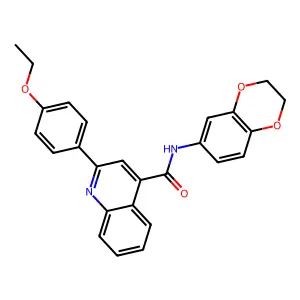 N-(2,3-dihydro-1,4-benzodioxin-6-yl)-2-(4-ethoxyphenyl)-4-quinolinecarboxamide structure