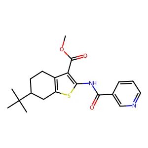 methyl 6-tert-butyl-2-[(pyridin-3-ylcarbonyl)amino]-4,5,6,7-tetrahydro-1-benzothiophene-3-carboxylate structure