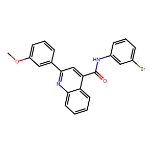 N-(3-bromophenyl)-2-(3-methoxyphenyl)quinoline-4-carboxamide structure