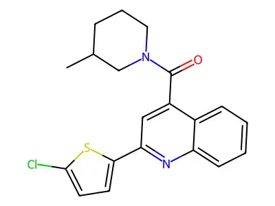 [2-(5-Chlorothiophen-2-yl)quinolin-4-yl]-(3-methylpiperidin-1-yl)methanone structure
