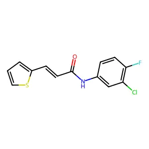 (E)-N-(3-chloro-4-fluorophenyl)-3-thiophen-2-ylprop-2-enamide structure