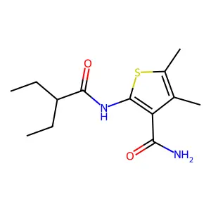 2-(2-Ethylbutanoylamino)-4,5-dimethylthiophene-3-carboxamide structure