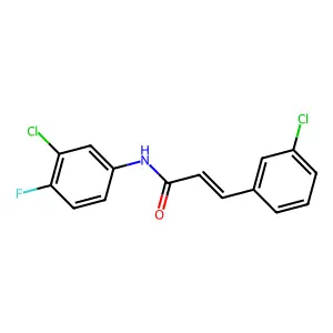 (E)-N-(3-chloro-4-fluorophenyl)-3-(3-chlorophenyl)prop-2-enamide structure