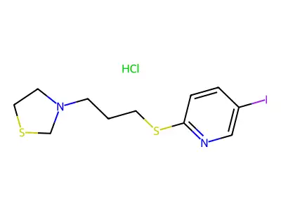 Thiazolidine, 3-(3-(5-iodo-2-pyridyl)thiopropyl)-, hydrochloride structure