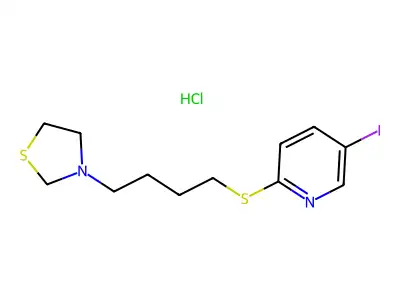 Thiazolidine, 3-(4-(5-iodo-2-pyridyl)thiobutyl)-, hydrochloride structure