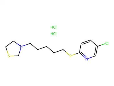 Thiazolidine, 3-(5-(5-chloro-2-pyridyl)thiopentyl)-, dihydrochloride structure
