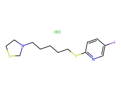 Thiazolidine, 3-(5-(5-iodo-2-pyridyl)thiopentyl)-, hydrochloride structure