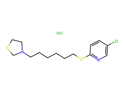 Thiazolidine, 3-(6-(5-chloro-2-pyridyl)thiohexyl)-, hydrochloride structure