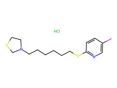 Thiazolidine, 3-(6-(5-iodo-2-pyridyl)thiohexyl)-, hydrochloride structure