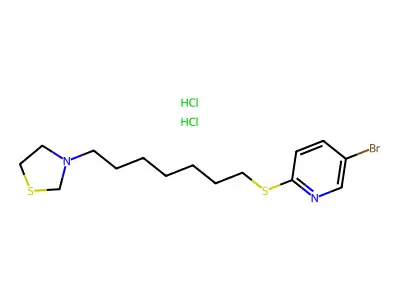 Thiazolidine, 3-(7-(5-bromo-2-pyridyl)thioheptyl)-, dihydrochloride structure