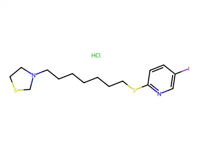 Thiazolidine, 3-(7-(5-iodo-2-pyridyl)thioheptyl)-, hydrochloride structure