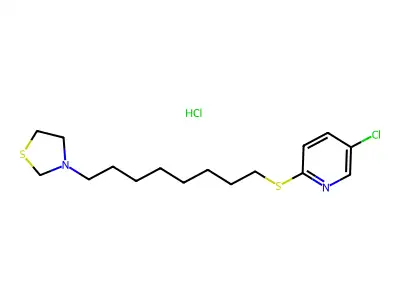 Thiazolidine, 3-(8-(5-chloro-2-pyridyl)thiooctyl)-, hydrochloride structure