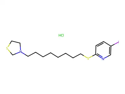 Thiazolidine, 3-(8-(5-iodo-2-pyridyl)thiooctyl)-, hydrochloride structure