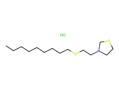 Thiazolidine, 3-(2-(nonylthio)ethyl)-, hydrochloride structure