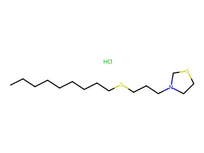 Thiazolidine, 3-(3-(nonylthio)propyl)-, hydrochloride structure