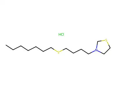 Thiazolidine, 3-(4-(heptylthio)butyl)-, hydrochloride structure