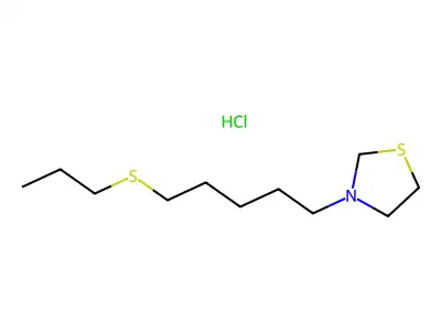 Thiazolidine, 3-(5-(propylthio)pentyl)-, hydrochloride structure