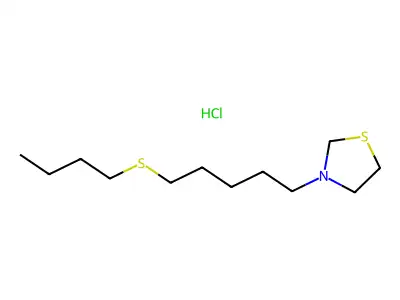 Thiazolidine, 3-(5-(butylthio)pentyl)-, hydrochloride structure