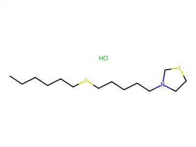 Thiazolidine, 3-(5-(hexylthio)pentyl)-, hydrochloride structure
