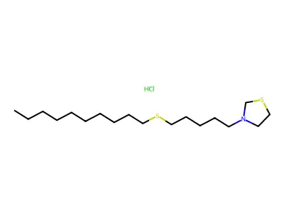 Thiazolidine, 3-(5-(decylthio)pentyl)-, hydrochloride structure