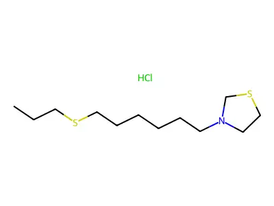 Thiazolidine, 3-(6-(propylthio)hexyl)-, hydrochloride structure