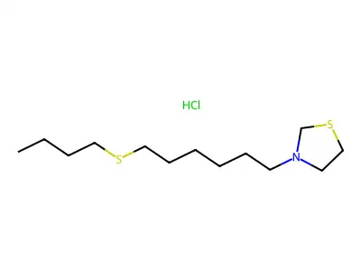 Thiazolidine, 3-(6-(butylthio)hexyl)-, hydrochloride structure