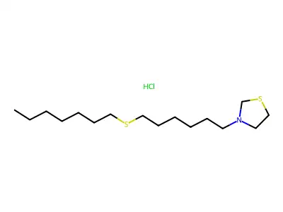 Thiazolidine, 3-(6-(heptylthio)hexyl)-, hydrochloride structure