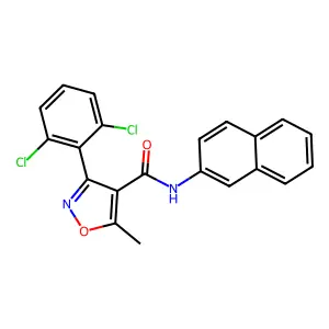 3-(2,6-dichlorophenyl)-5-methyl-N-naphthalen-2-yl-1,2-oxazole-4-carboxamide structure