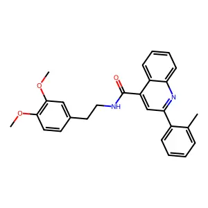 N-[2-(3,4-dimethoxyphenyl)ethyl]-2-(2-methylphenyl)quinoline-4-carboxamide structure