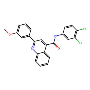 N-(3,4-dichlorophenyl)-2-(3-methoxyphenyl)quinoline-4-carboxamide structure