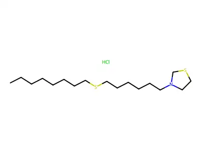 Thiazolidine, 3-(6-(octylthio)hexyl)-, hydrochloride structure